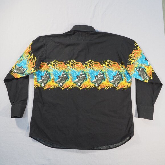 Panhandle Slim Shirt Men Extra Large Black Western Rodeo Bull Rider Cowboy Ranch - Picture 2 of 9